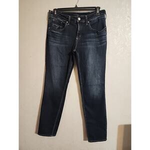 Silver Jeans Co Boyfriend Womens sz Waist 33" Inseam 31" Blue Embroider Pockets